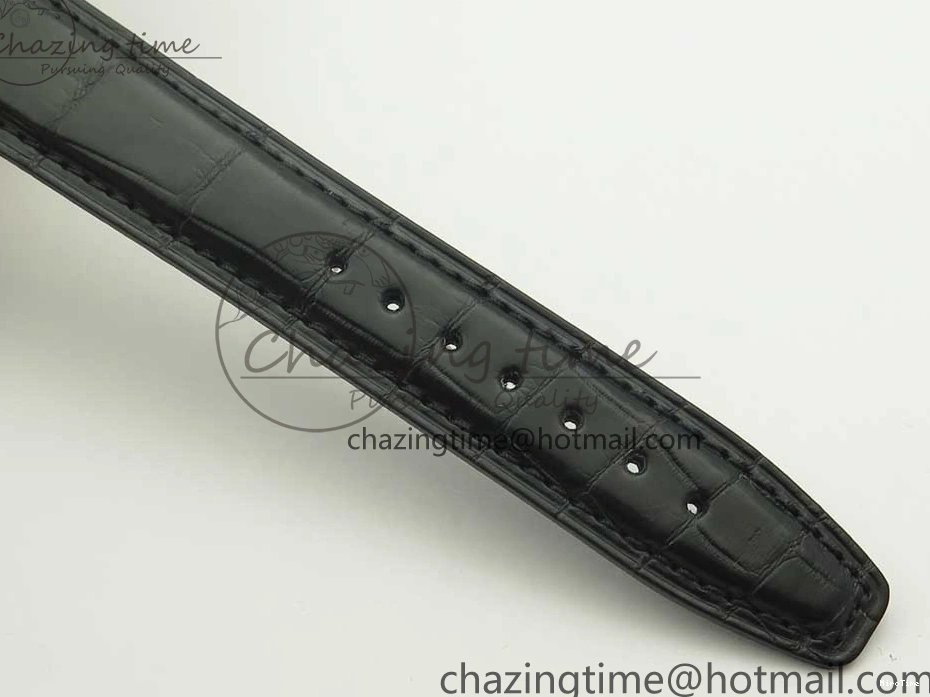 MIROTIME 0223 Supportive Portofino Automatic SS AF 1:1 Best Edition White Dial on Black Croco Leather Strap A 7184